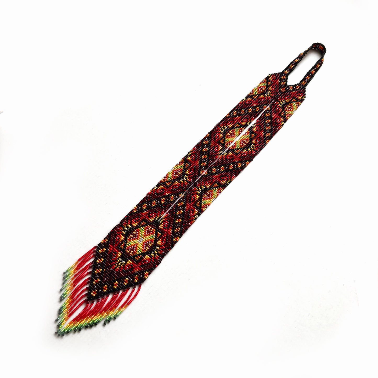 Tribal Halskette Ukrainische Perlenkette Ethno Slavic Schmuck Gerdan Statement mit fransen