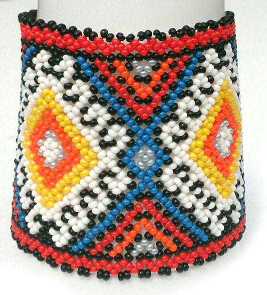 Mexican Huichol Beaded bracelet Ethno native american style jewelry heilige Geometrie