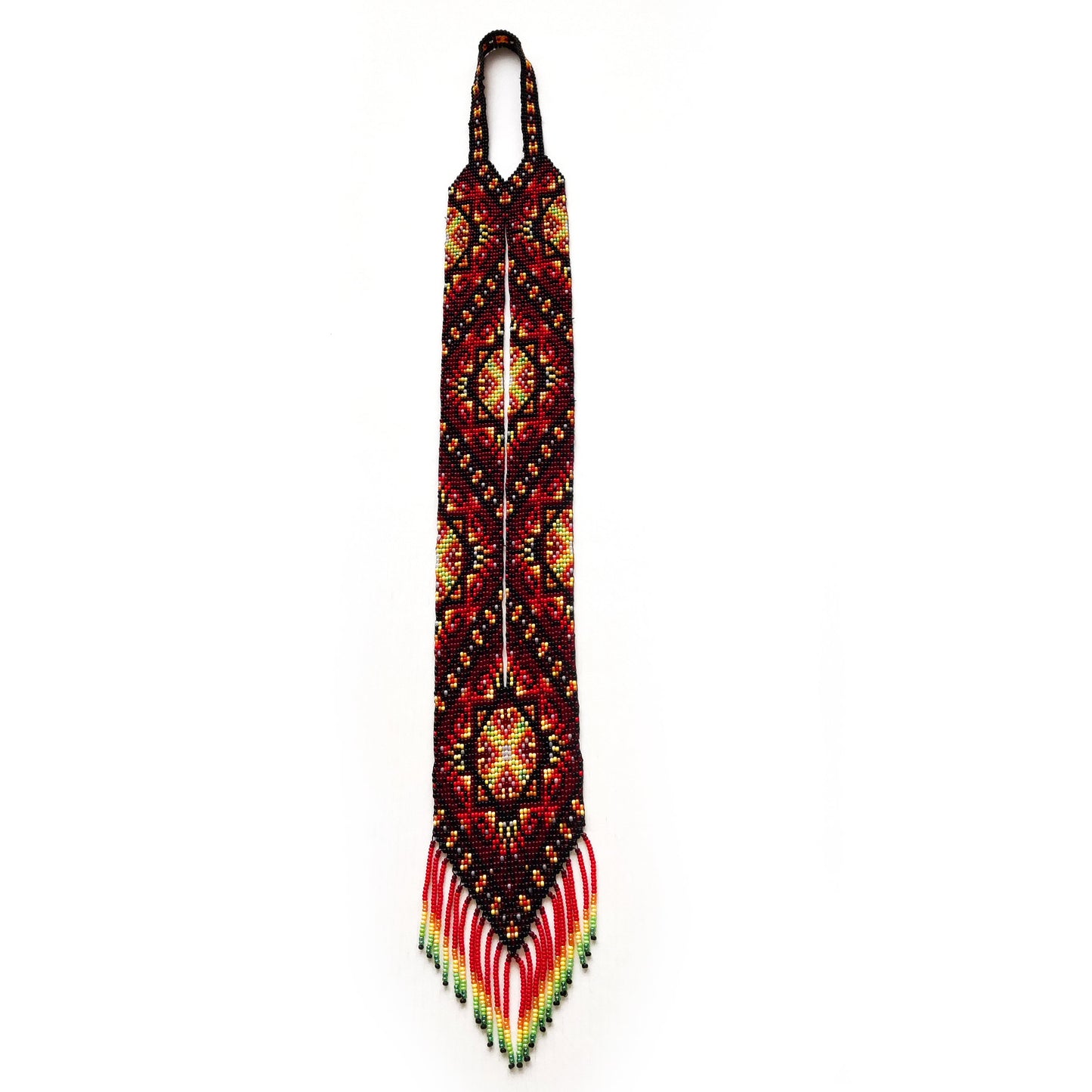 Tribal Halskette Ukrainische Perlenkette Ethno Slavic Schmuck Gerdan Statement mit fransen