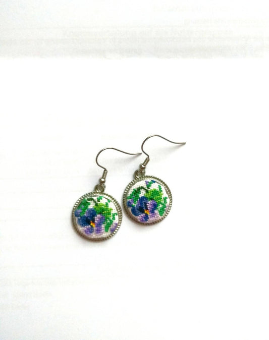 Embroiderer Earrings flower design