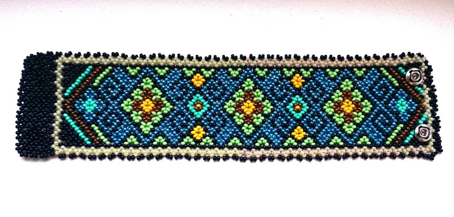 Mexikanisch Huichol Perlenarmband Ethno Native American indianer style Heilige Geometrie