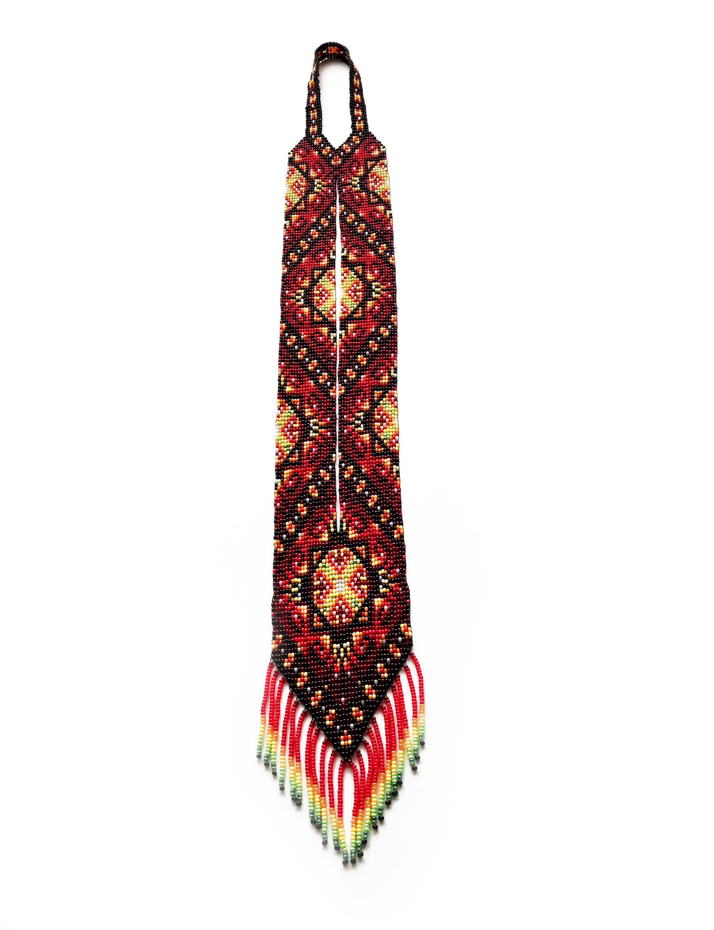 Tribal Halskette Ukrainische Perlenkette Ethno Slavic Schmuck Gerdan Statement mit fransen