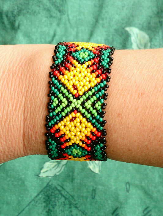 Huichol Perlenarmband Indianer Perlenschmuck Ethno Schmuck Boho Armband unisex