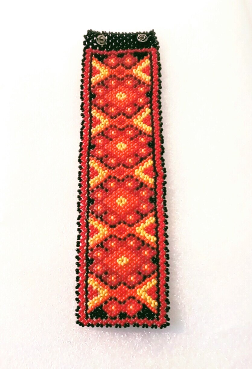 Mexikanischer Perlenarmband rot Ethno Boho Hippie schmuck