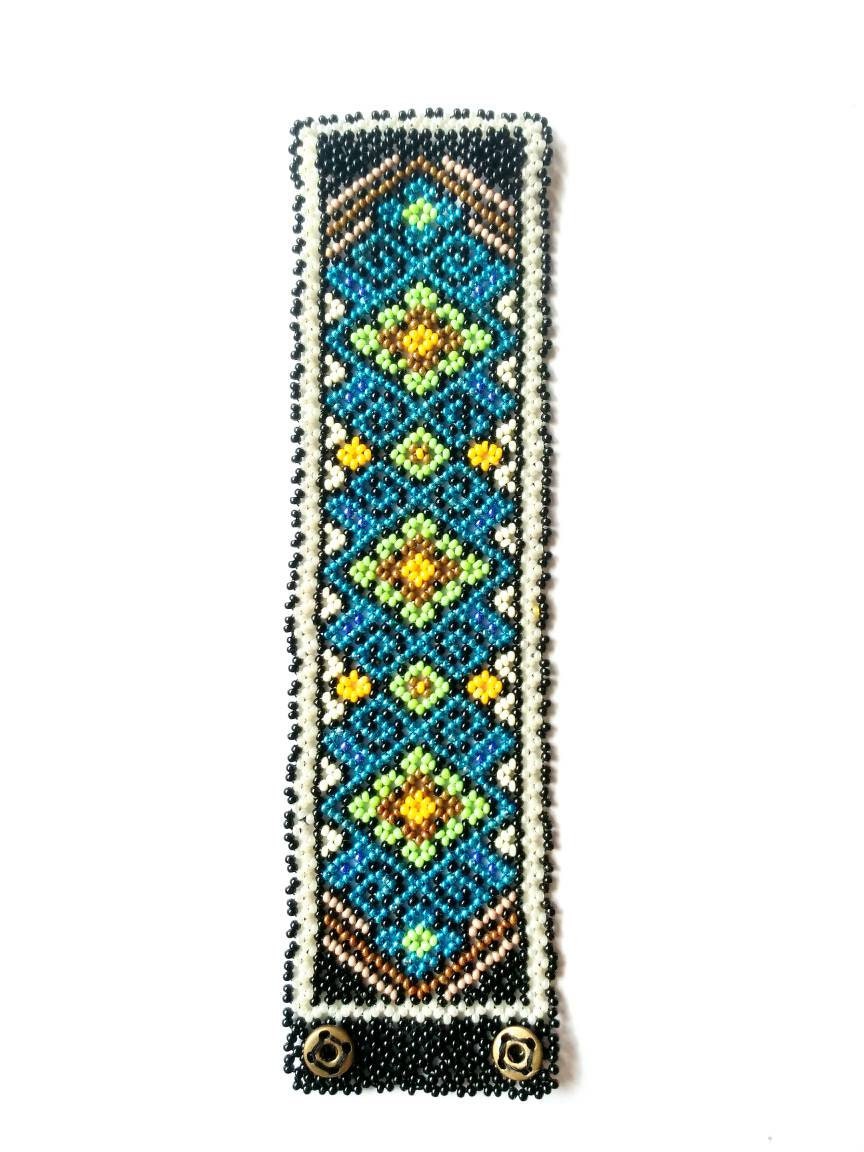 Mexikanisch Huichol Perlenarmband Ethno Native American indianer style Heilige Geometrie