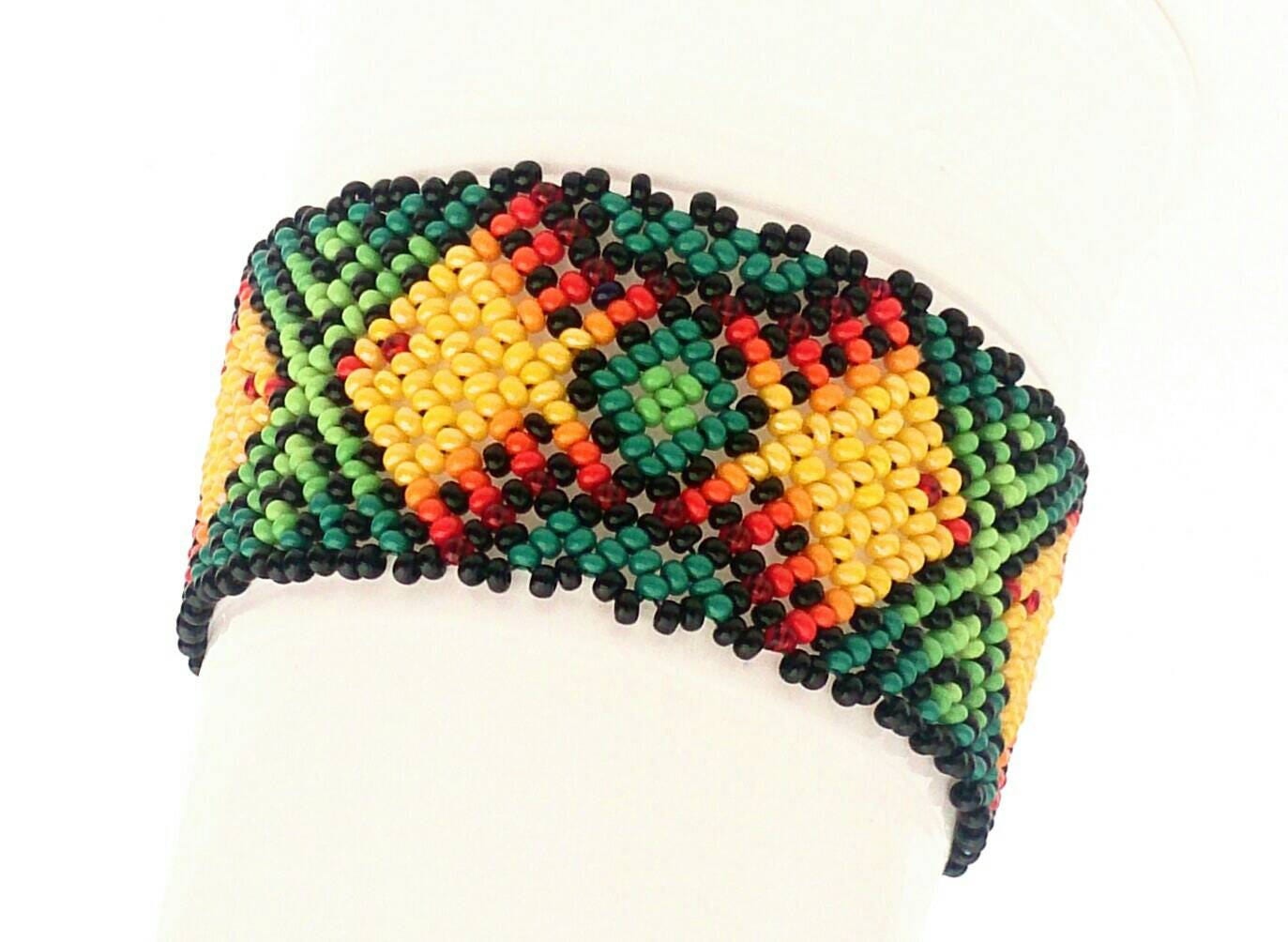 Huichol Perlenarmband Indianer Perlenschmuck Ethno Schmuck Boho Armband unisex