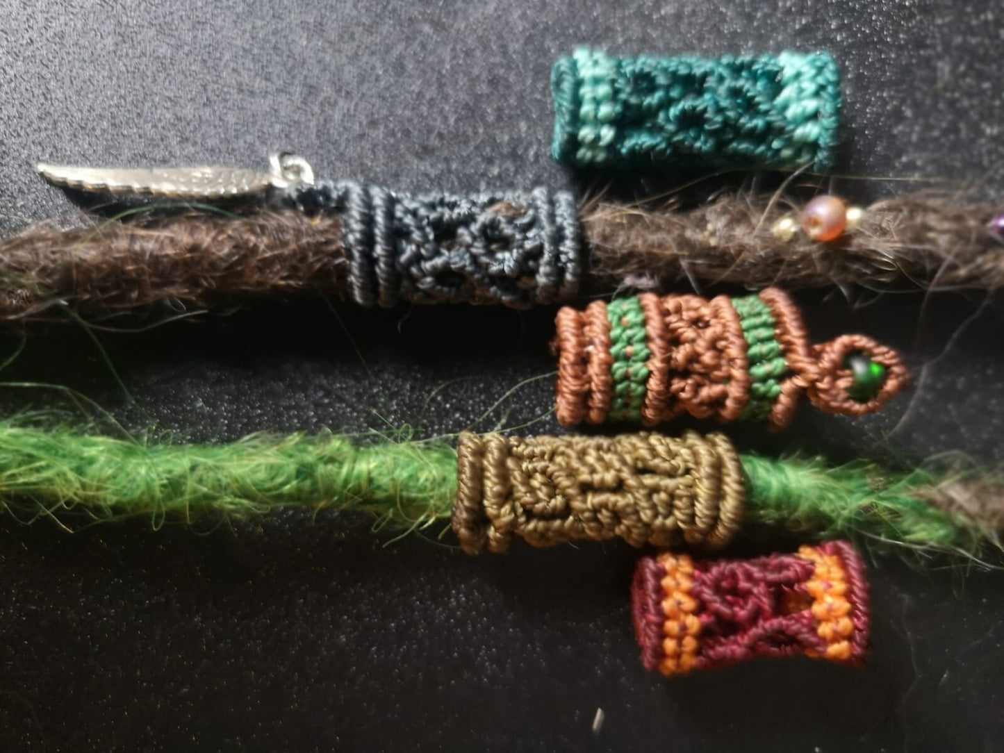 Dreadlock Haarschmuck Makramee Perlen Dreads Perlen Tribal Kopf Rasta Accessorius