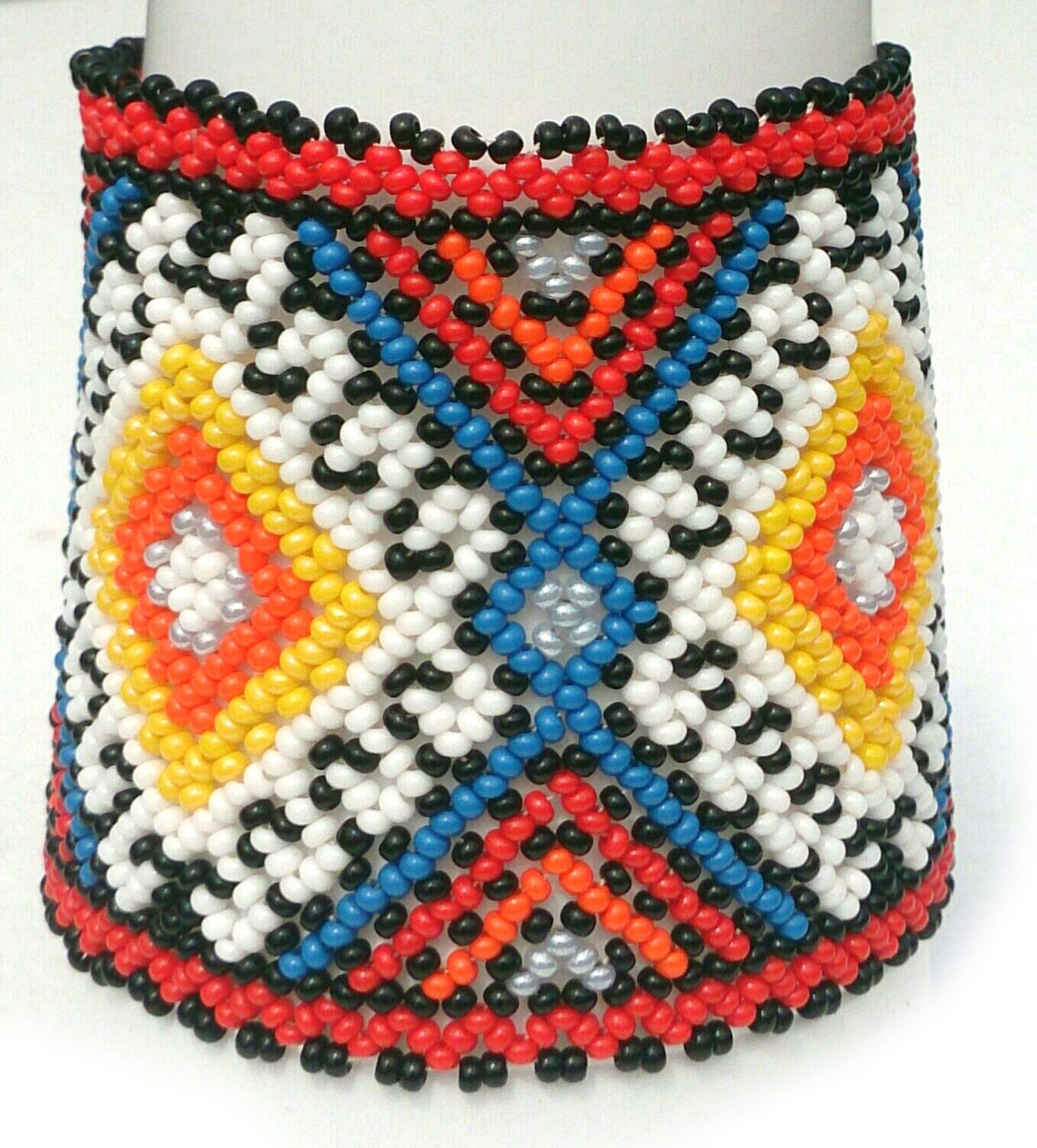 Mexican Huichol Beaded bracelet Ethno native american style jewelry heilige Geometrie
