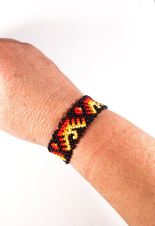 Perlenarmband Totem Adler Ethno Huichol Boho Unisex für Man und Frau