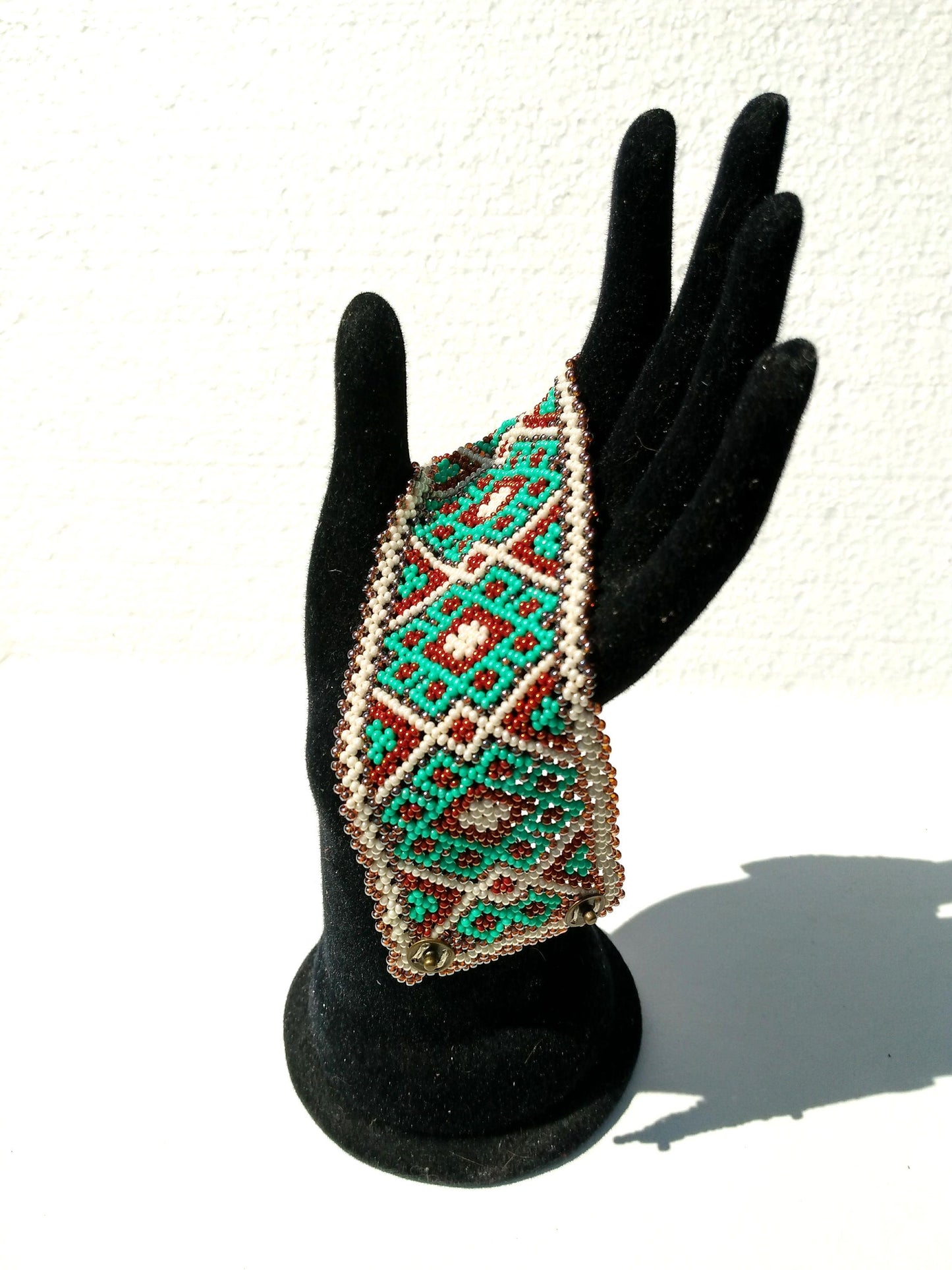 Mexican Huichol Beaded bracelet Manchete  Ethno Unisex Hippie