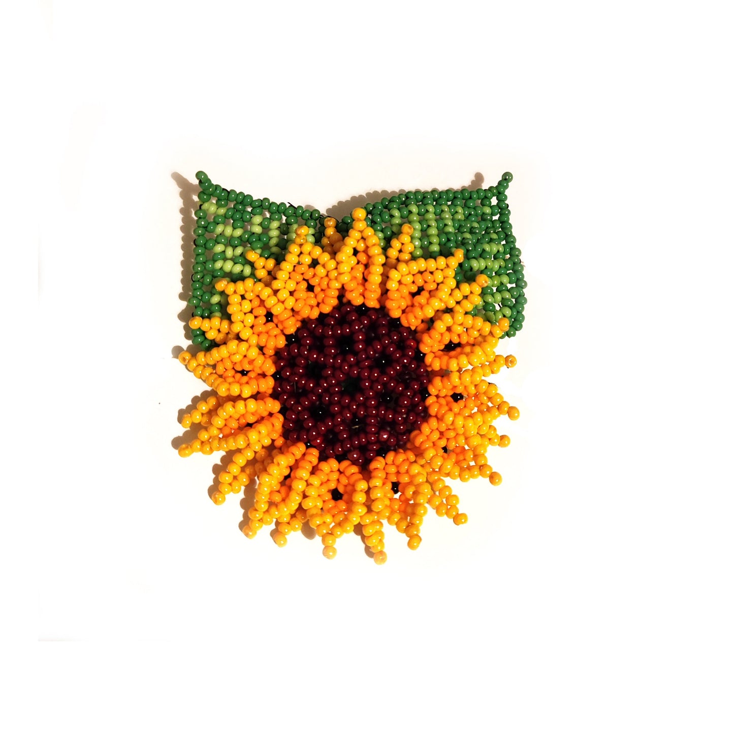 Haarspange Kamm Sonnenblume  Haarschmuck Ethno Huichol
