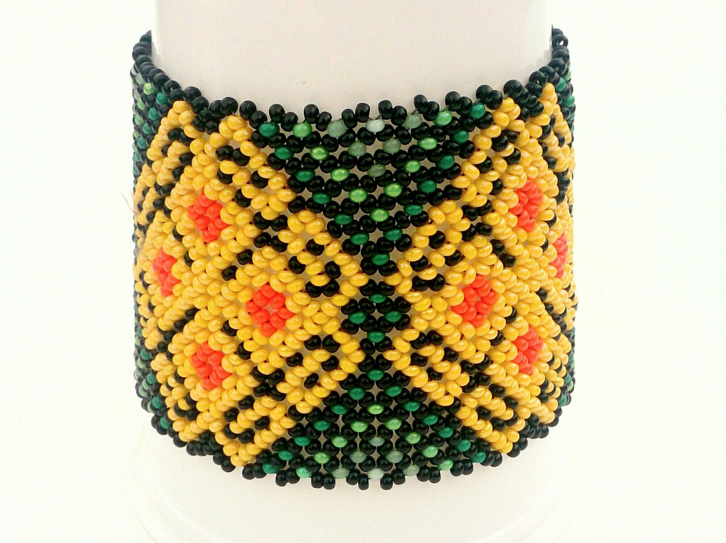 Mexican Huichol Beaded bracelet manschette ethno native american aztec style Unisex