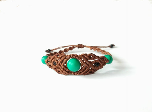 Makrame Boho Armband mit Perlen mit Perlen Große S-XL