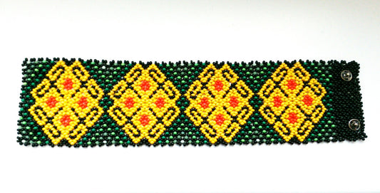 Mexican Huichol Beaded bracelet manschette ethno native american aztec style Unisex