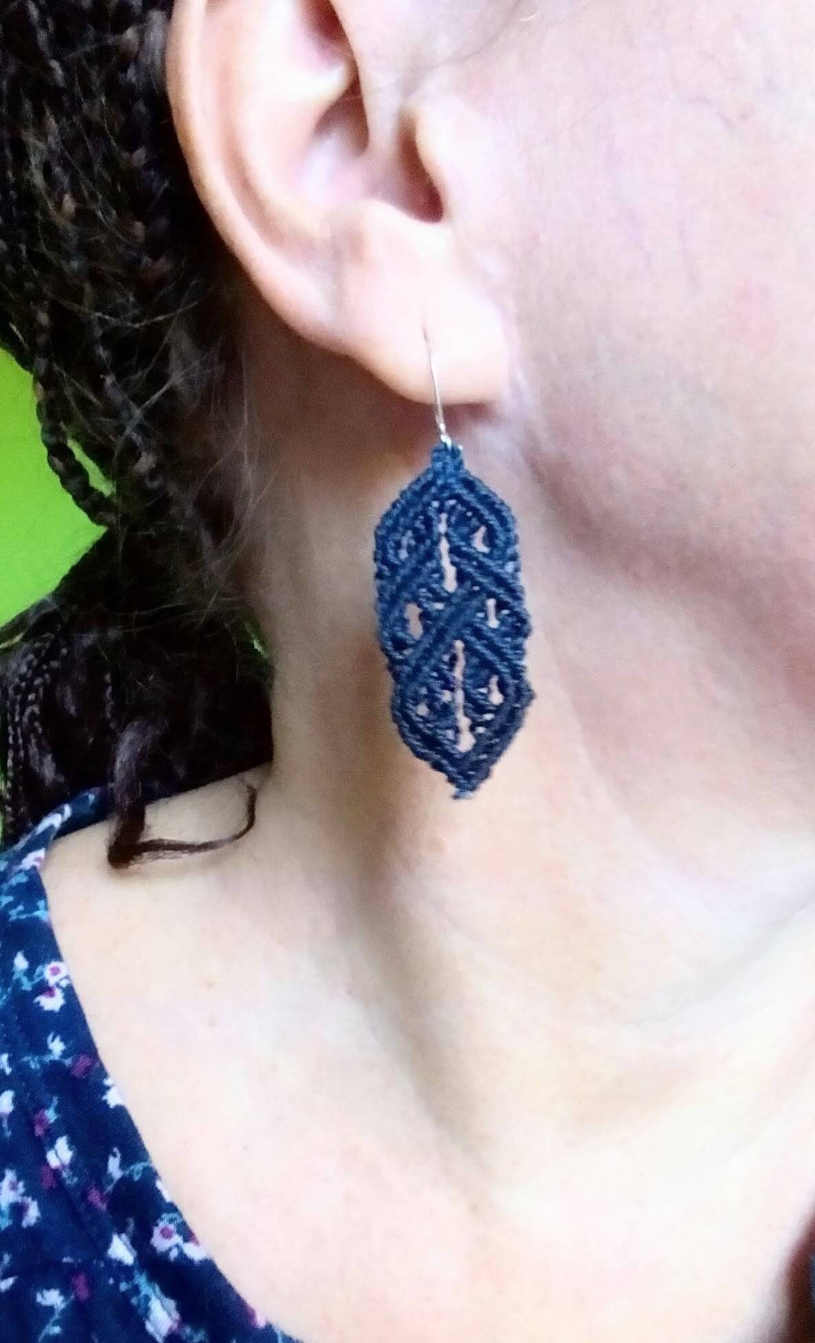 Ohrringe Keltisch makrame boho hippie rot grün blau türkis