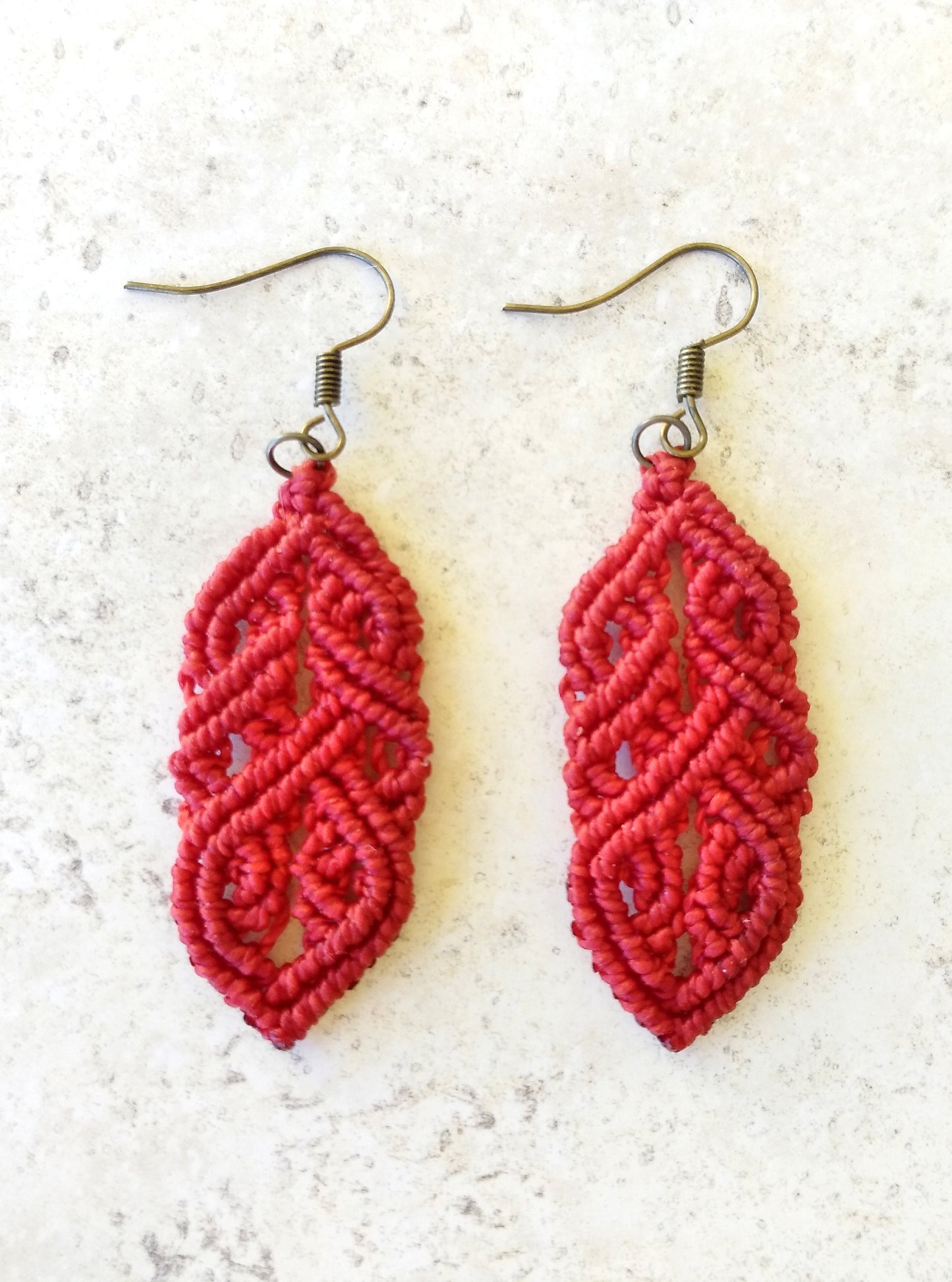 Ohrringe Keltisch makrame boho hippie rot grün blau türkis