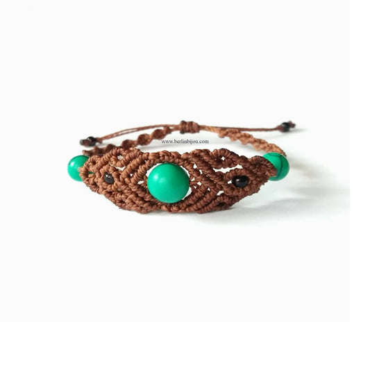 Makrame Boho Armband mit Perlen mit Perlen Große S-XL