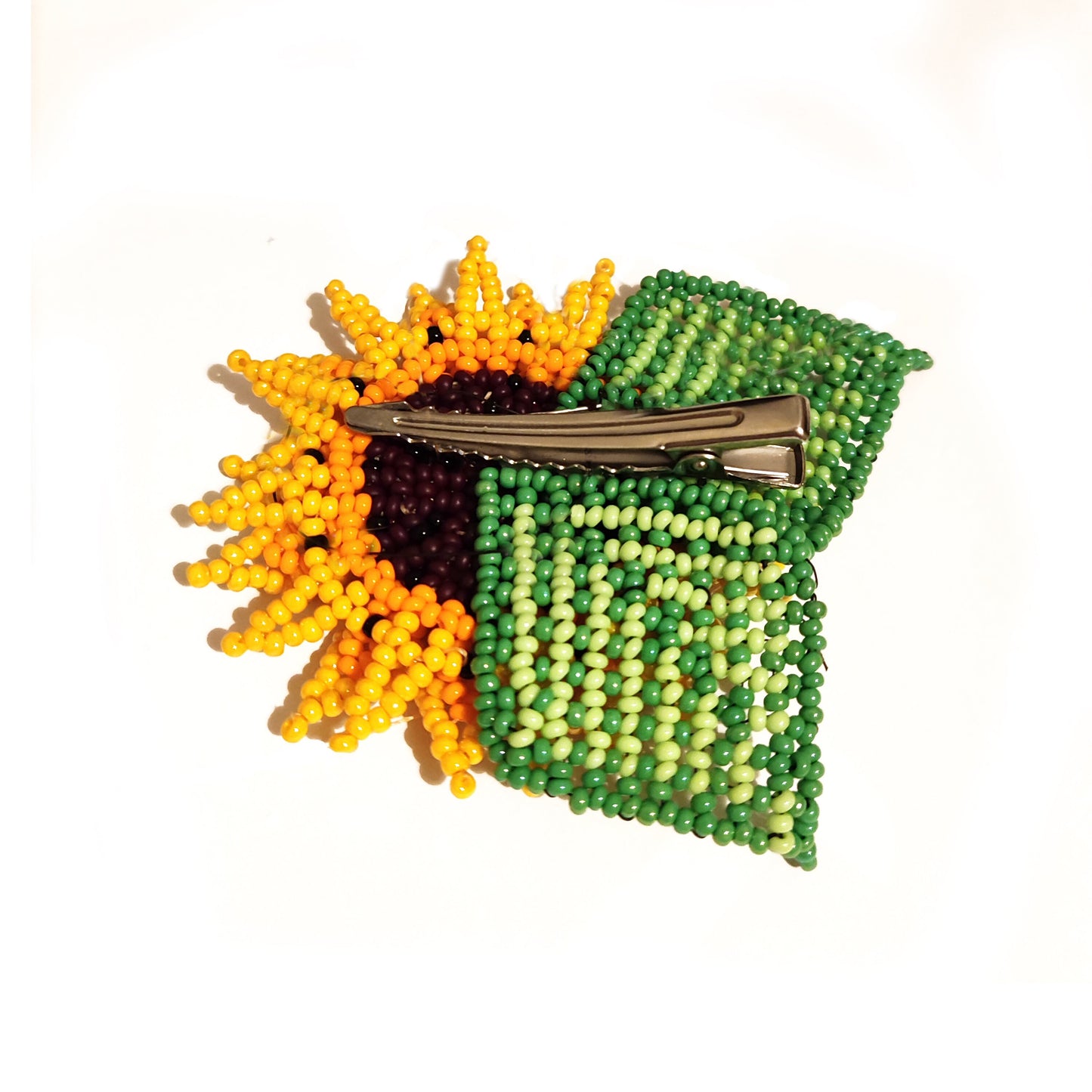 Haarspange Kamm Sonnenblume  Haarschmuck Ethno Huichol