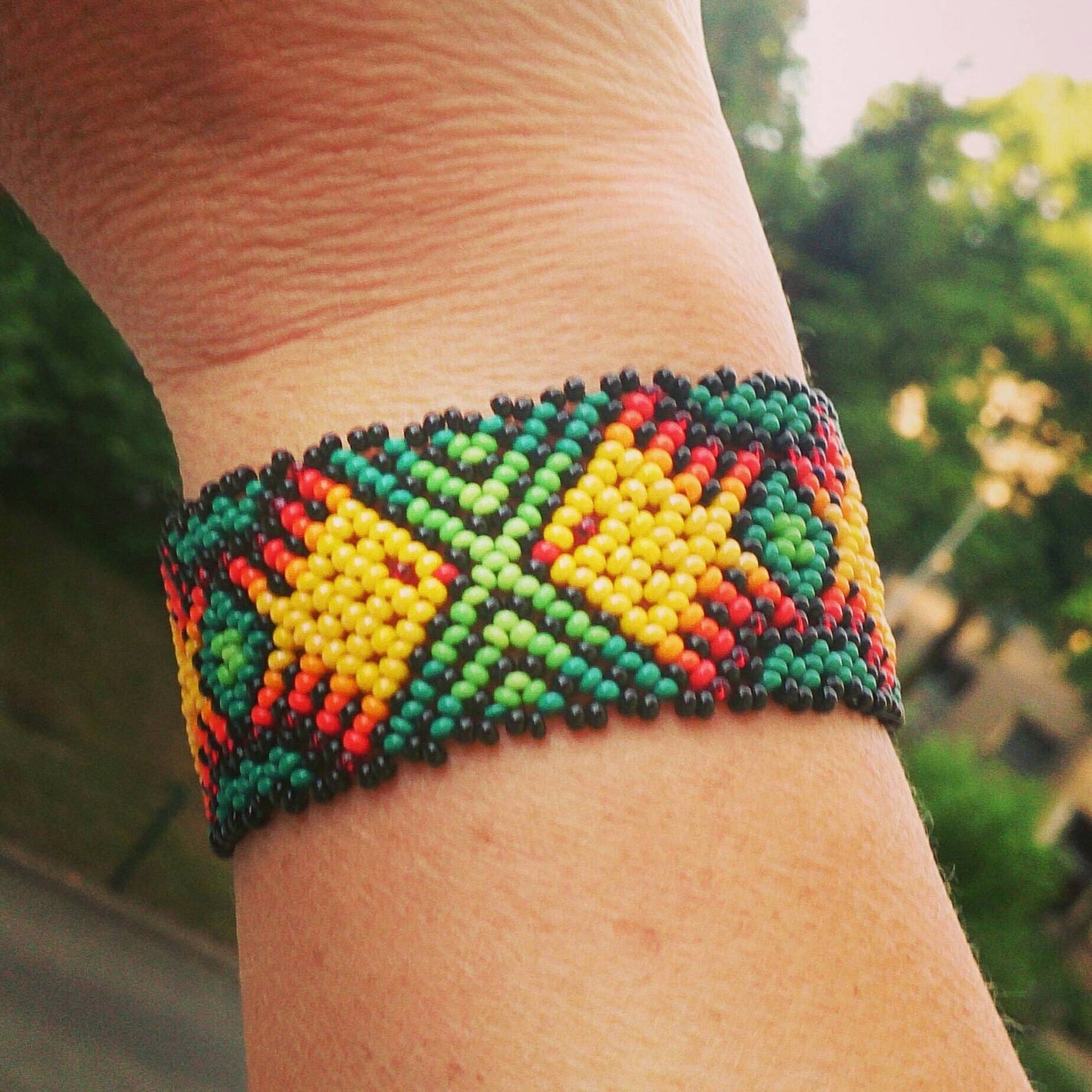 Huichol Perlenarmband Indianer Perlenschmuck Ethno Schmuck Boho Armband unisex