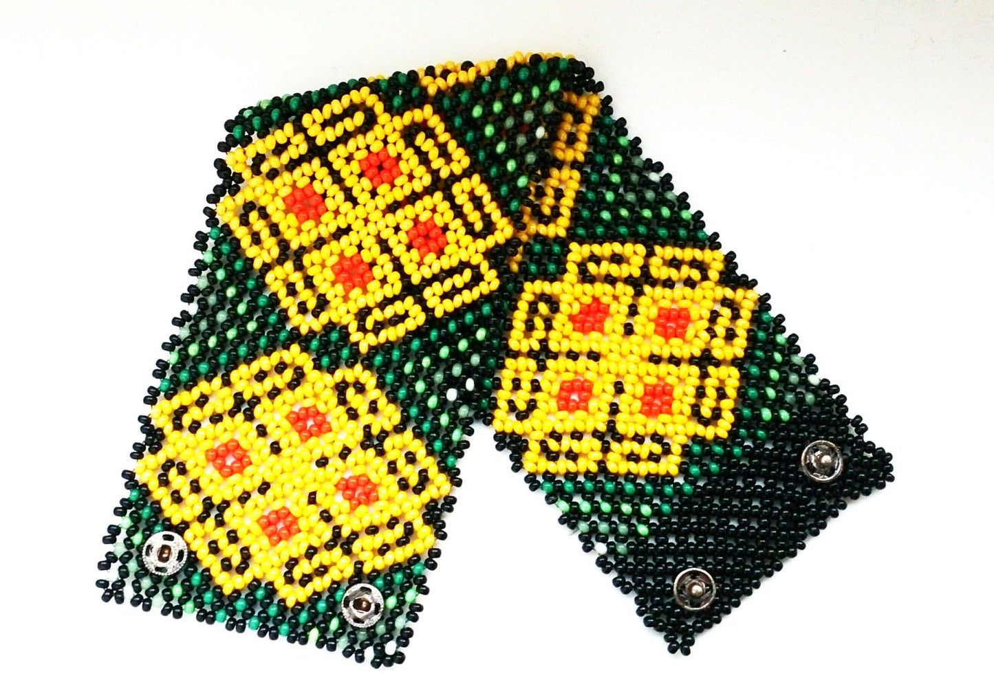 Mexican Huichol Beaded bracelet manschette ethno native american aztec style Unisex