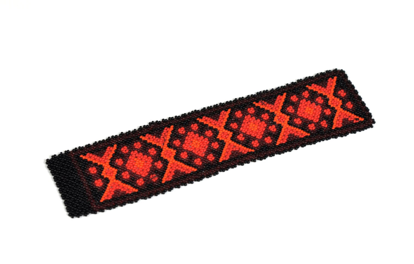 Mexican Huichol Perlenarmband Ethno Boho Hippie style XXL rot